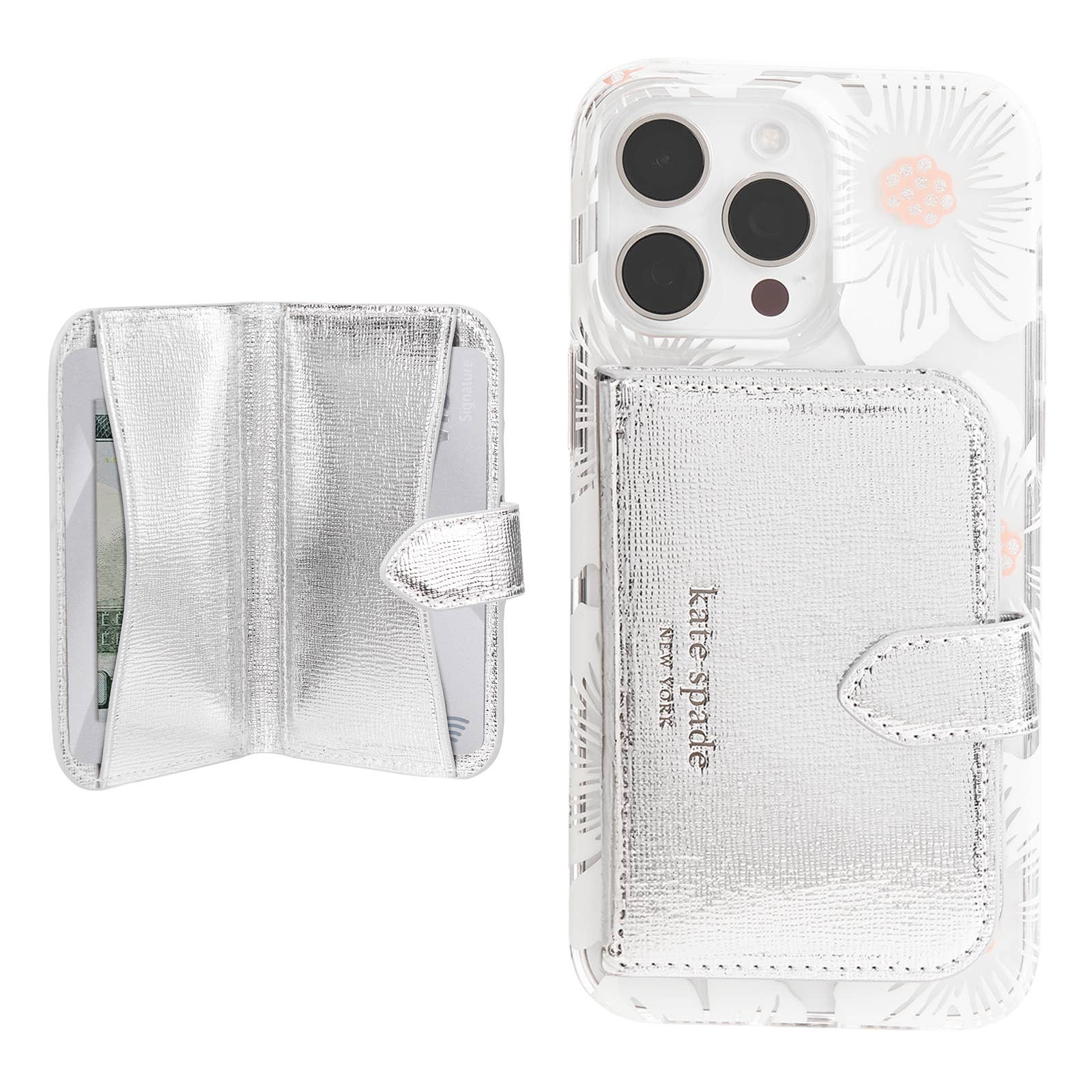 The Kate Spade New York Morgan Wallet MagSafe - Metallic Silver