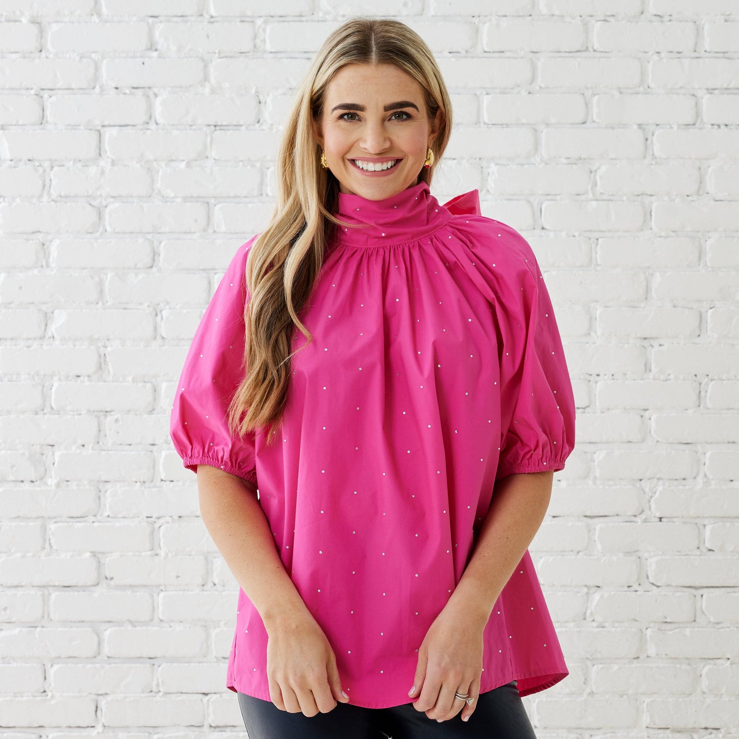 The Ryan Bow Top - Pink