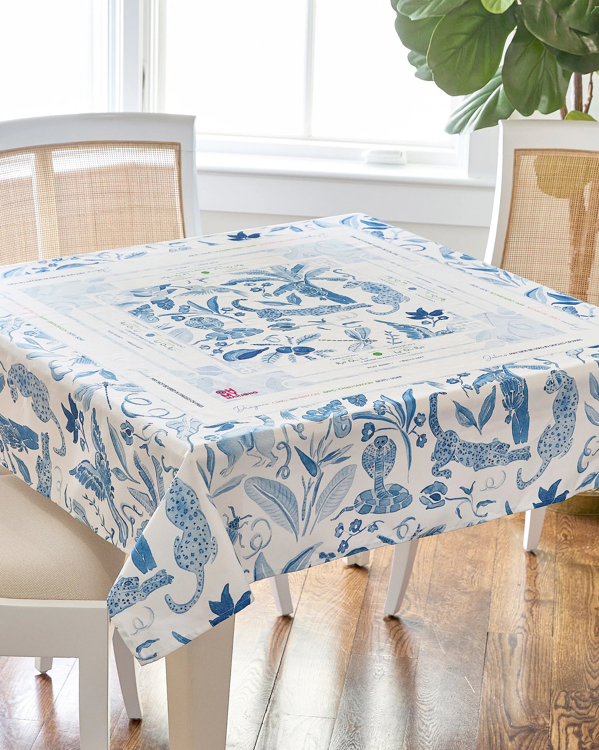Amazon Blue Mahjong Tablecloth