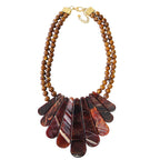 Tortoise Shell Agate Fan Necklace
