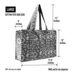 Cotton Block Print Tote Bag - Green and Blue