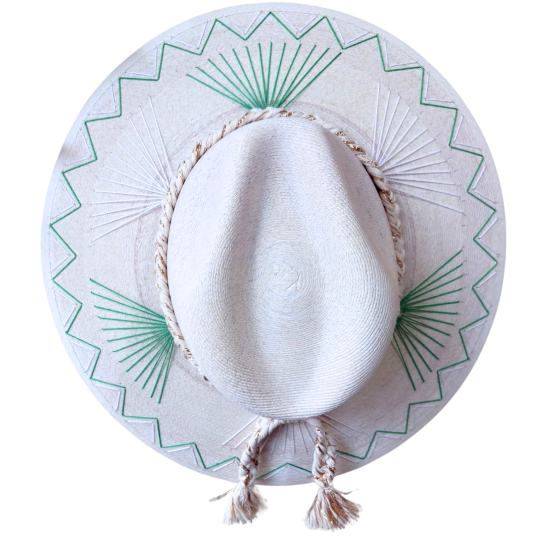 Mallorca Green & White Hat