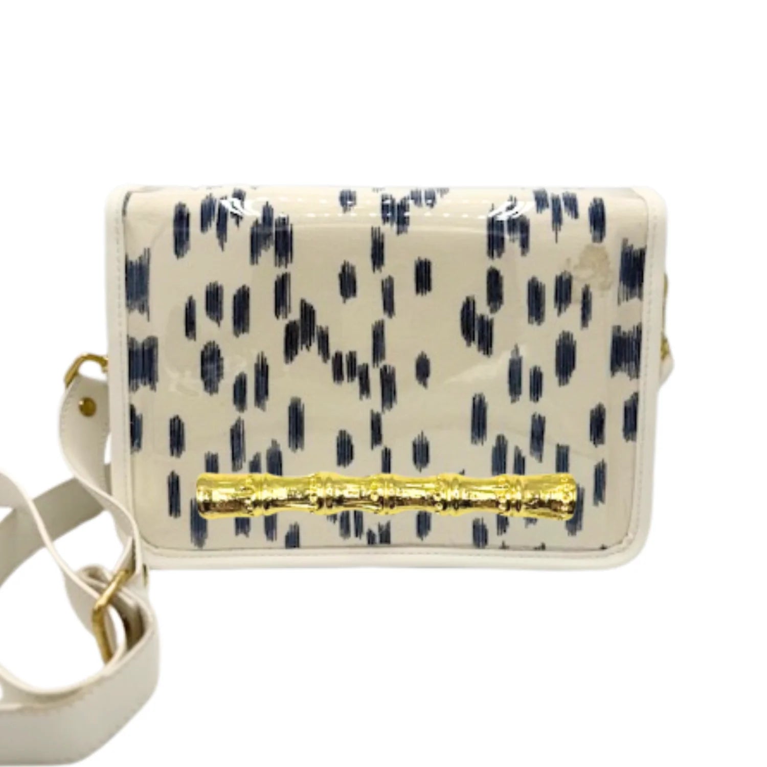 Blue Les Touches Greek Key Stadium Bag