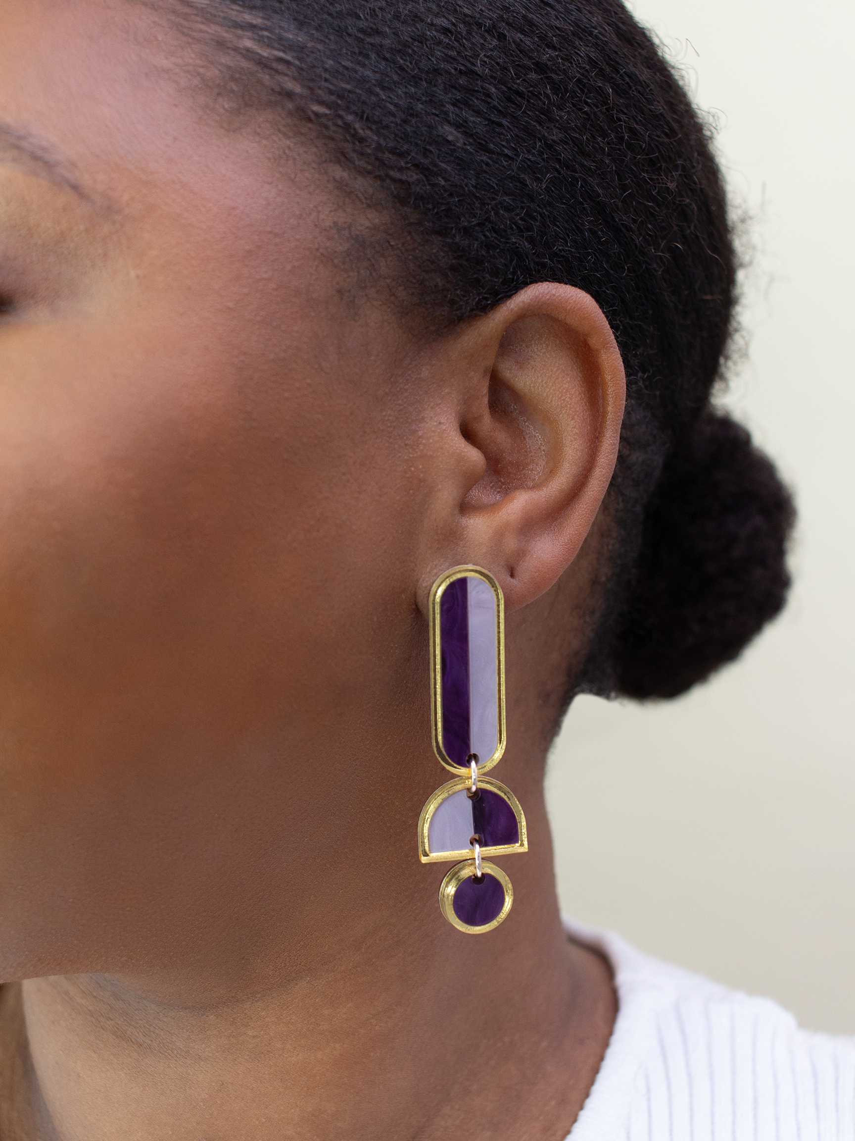 Lanie - Purple Dangle Earrings