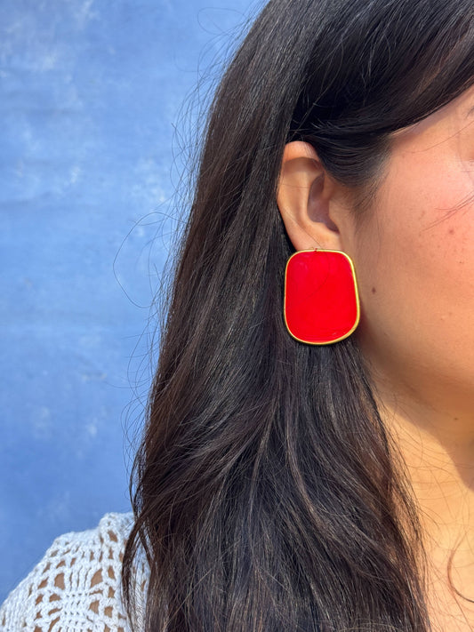 The Celia Earrings - Red
