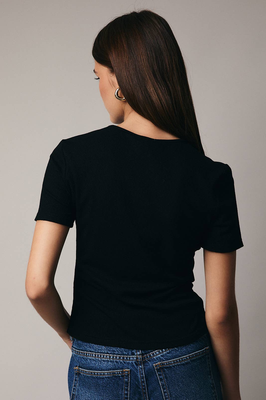 Champagne Beaded Tee - Black