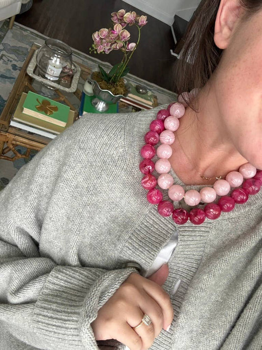 The Jensen Necklace - Light Marble Pink
