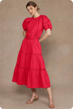 The Reverse Pintuck Midi Skirt