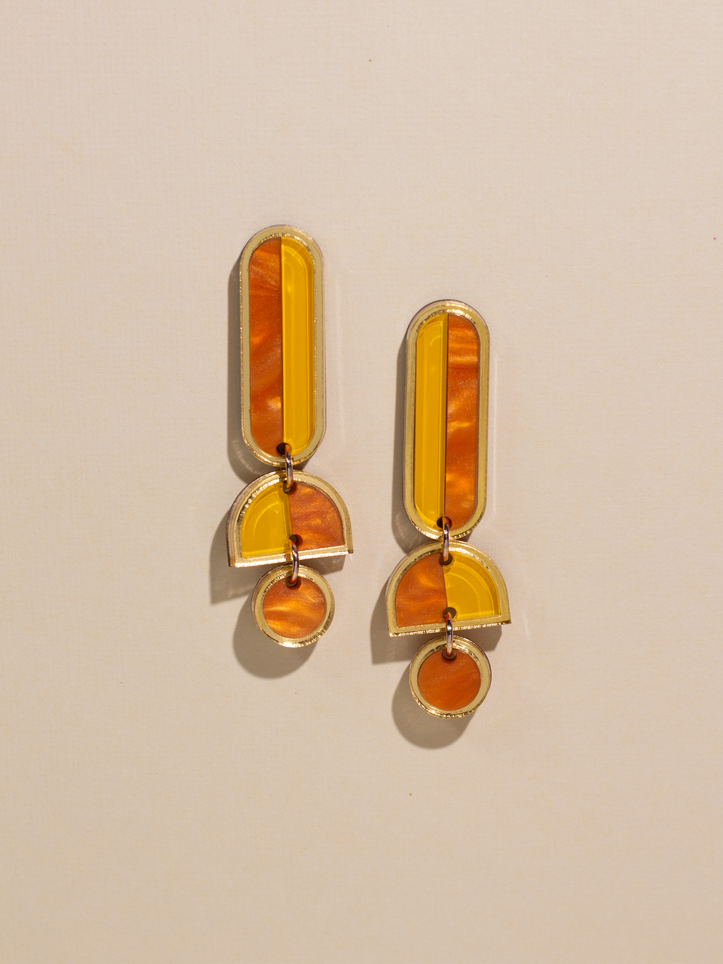 Lanie - Orange Dangle Earrings