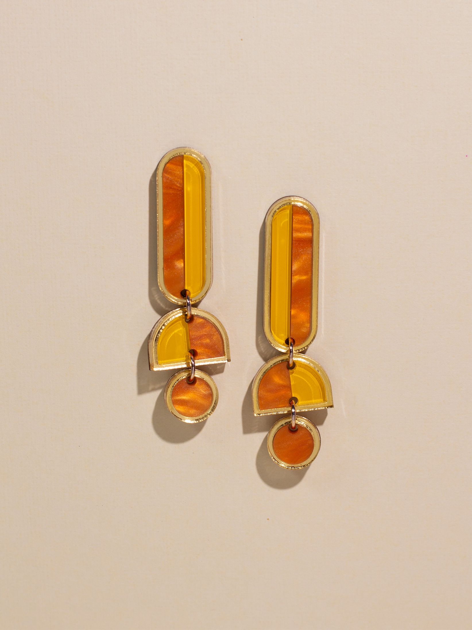 Lanie - Orange Dangle Earrings