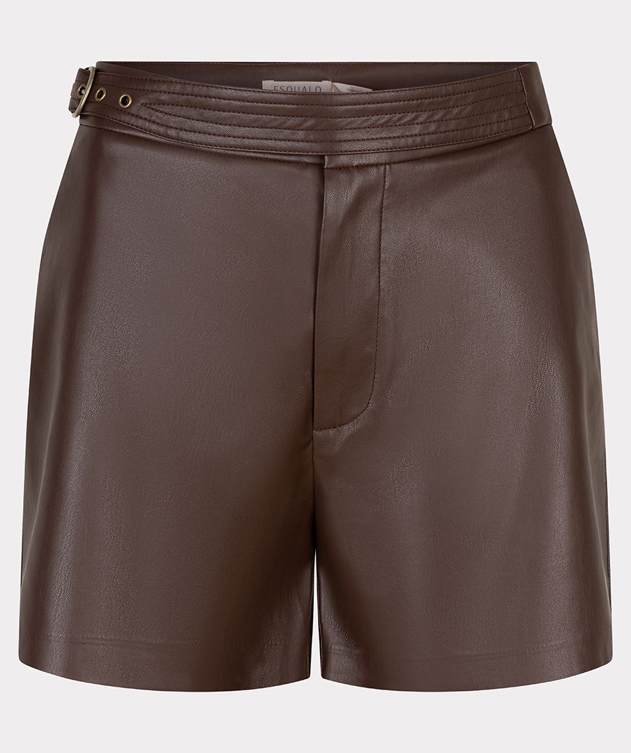 Chocolate Vegan Leather Shorts
