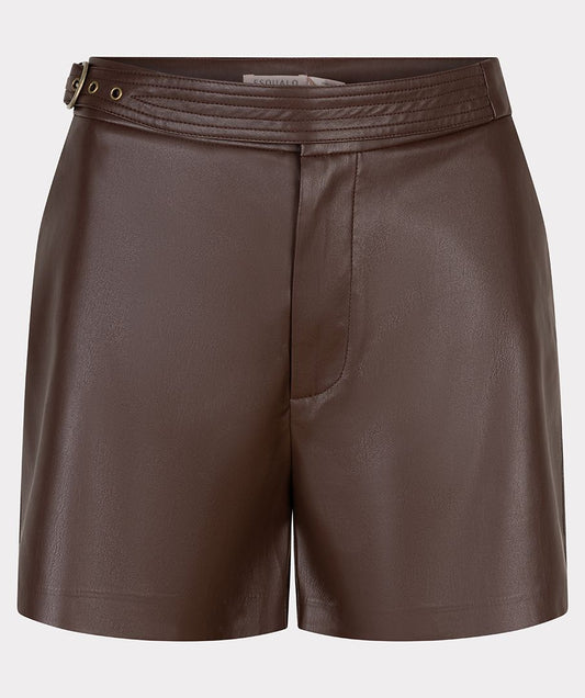 Chocolate Vegan Leather Shorts