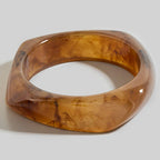Juliet Squared Marble Resin Bangle - Tan