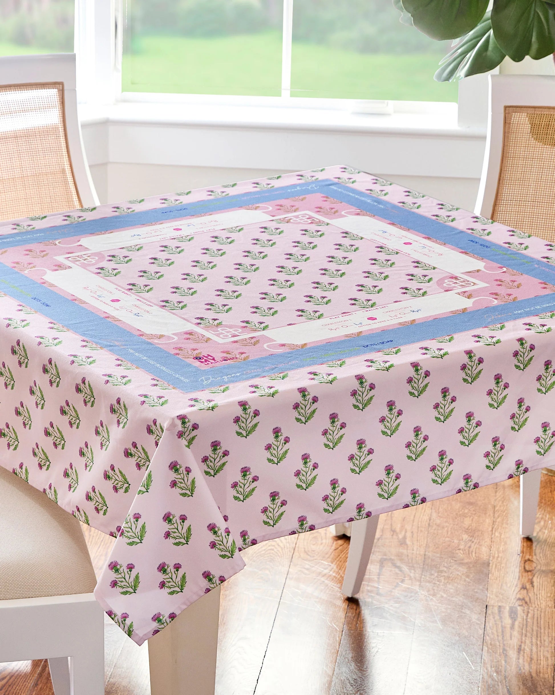 Purple Thistle Mahjong Tablecloth